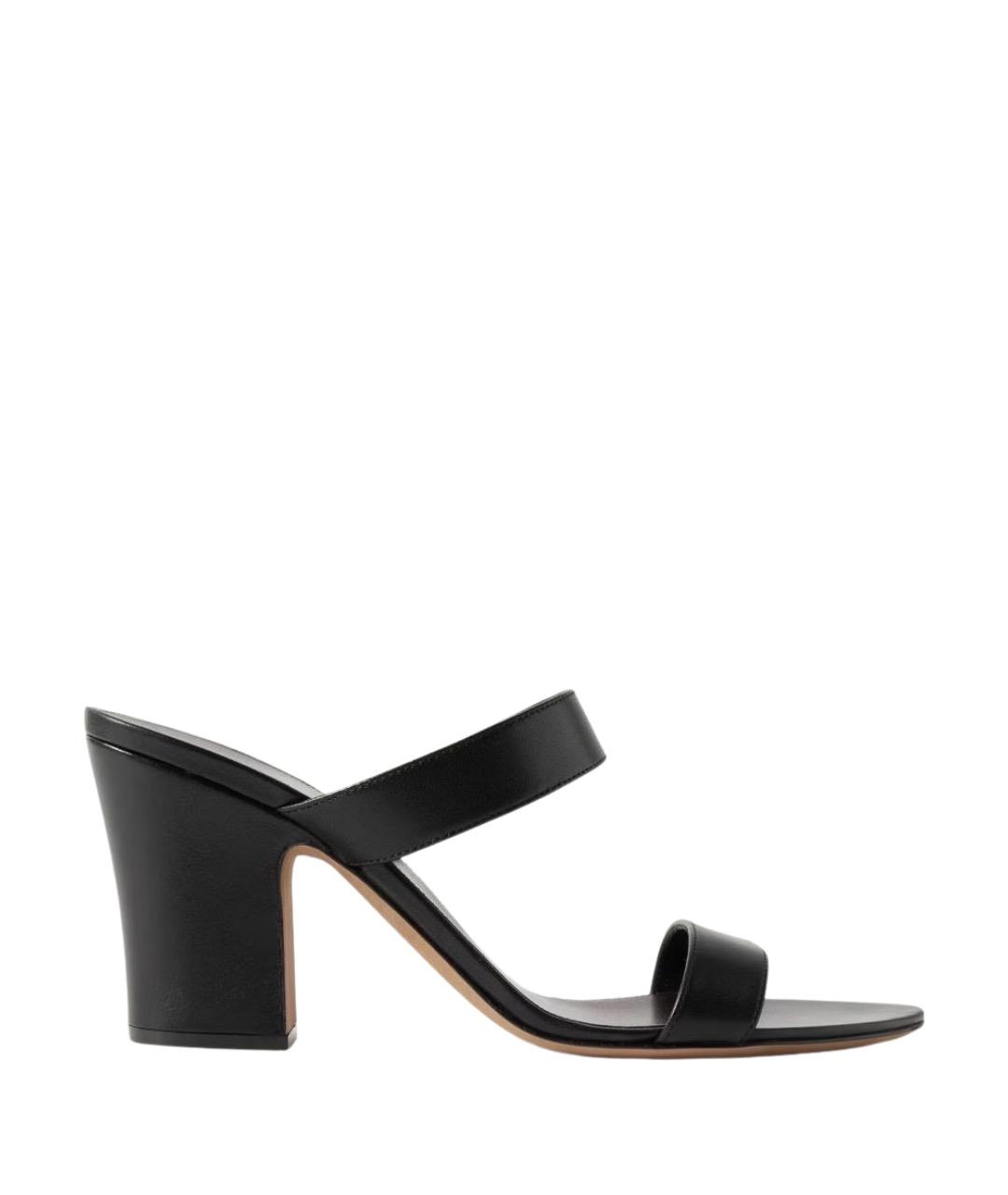 THE ROW Черные кожаные мюли, фото 1