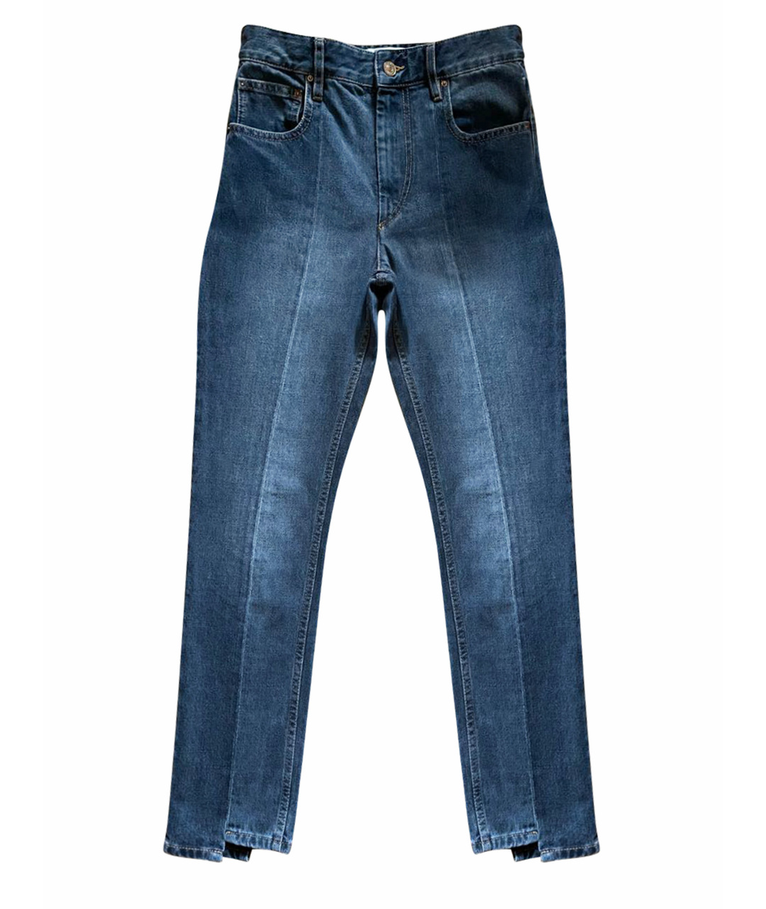 ISABEL MARANT ETOILE Антрацитовые хлопковые джинсы слим, фото 1