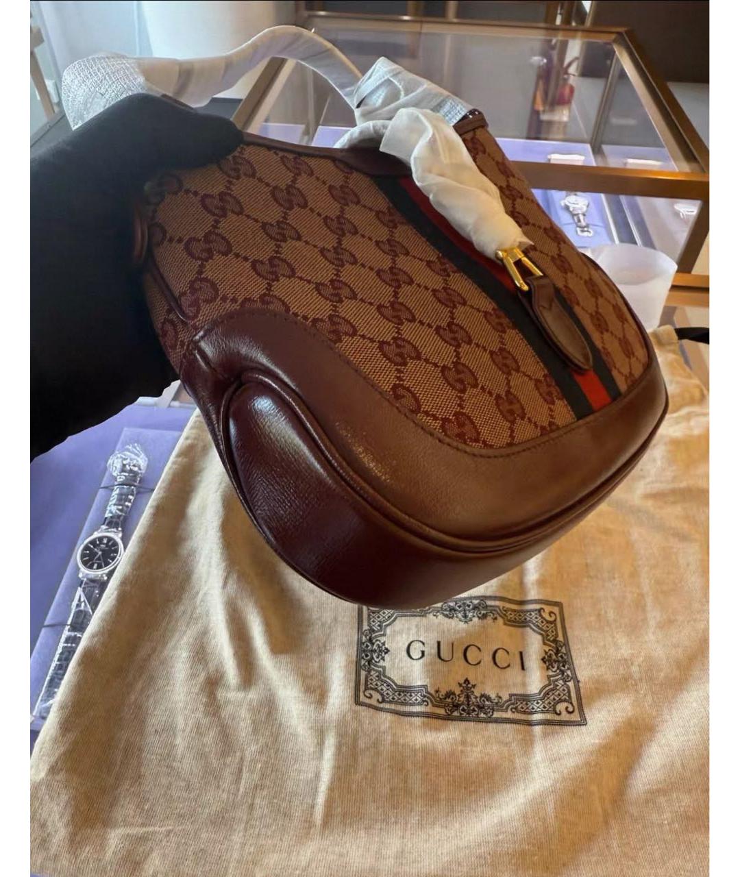 GUCCI Бордовая сумка с короткими ручками, фото 5