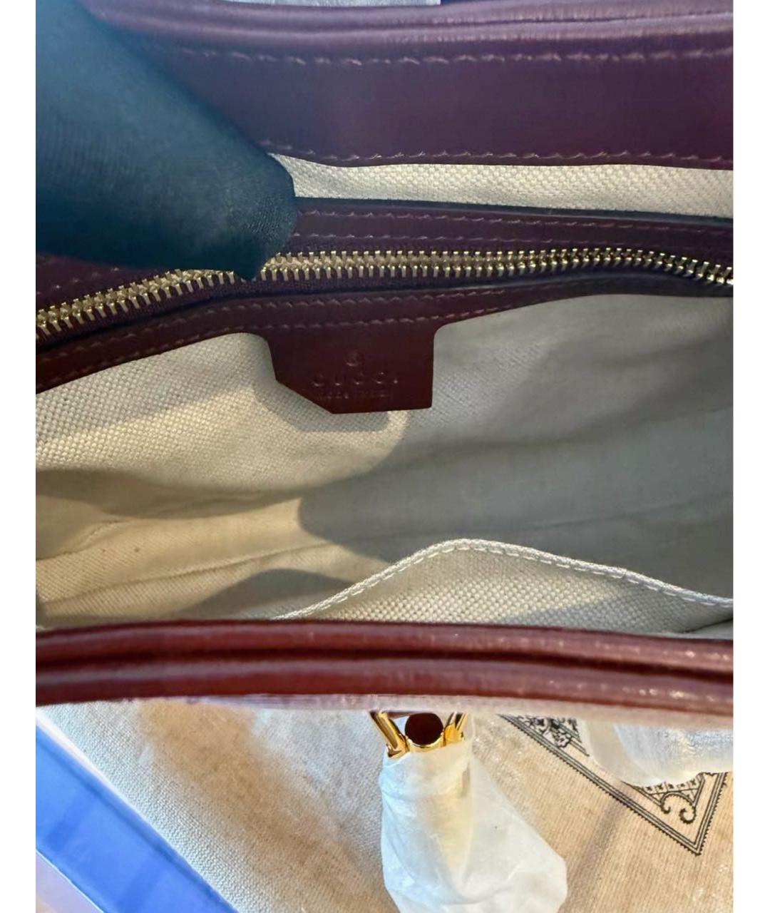 GUCCI Бордовая сумка с короткими ручками, фото 4