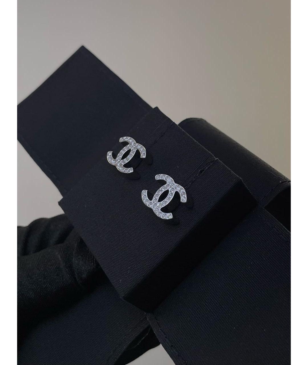 CHANEL Серебряные металлические серьги, фото 2