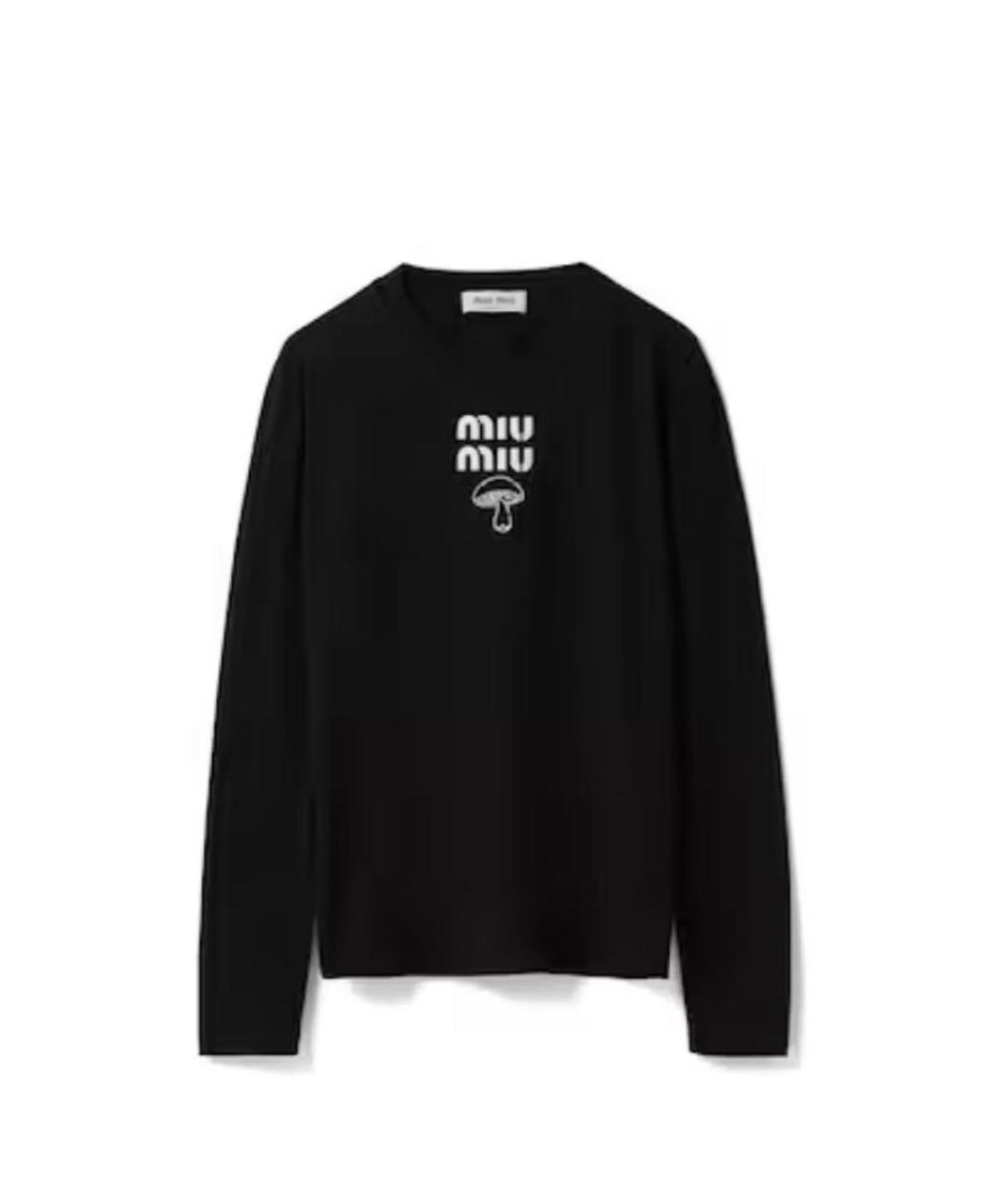 MIU MIU Черный хлопковый джемпер / свитер, фото 3