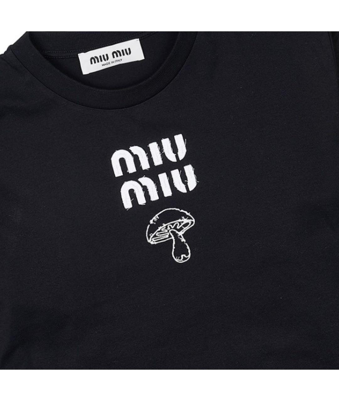 MIU MIU Черный хлопковый джемпер / свитер, фото 2