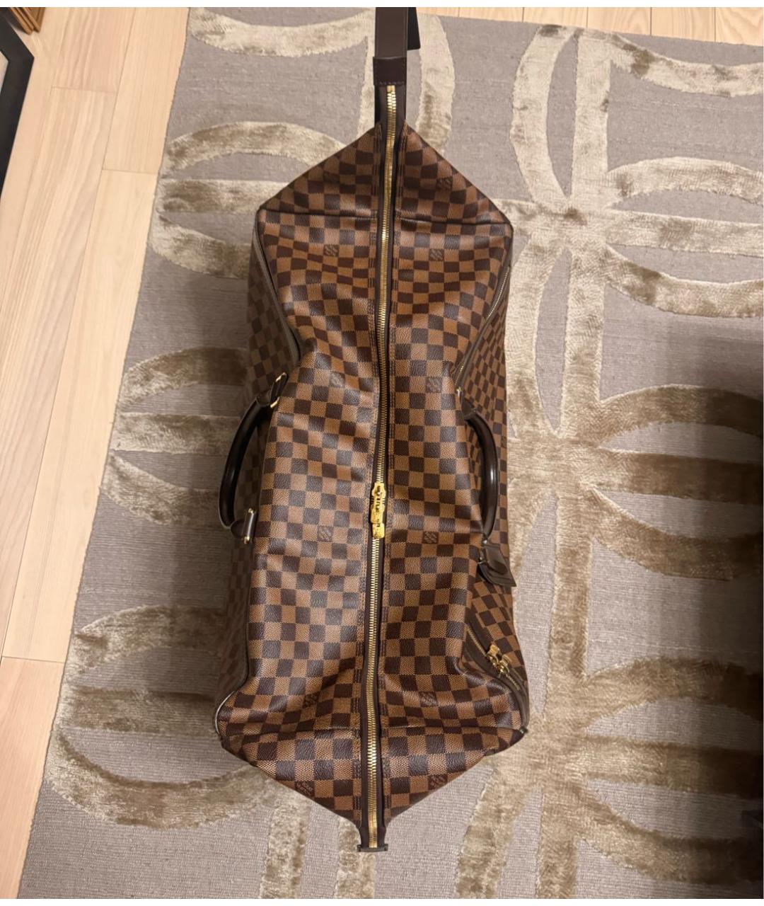 LOUIS VUITTON Коричневая кожаная дорожная/спортивная сумка, фото 4