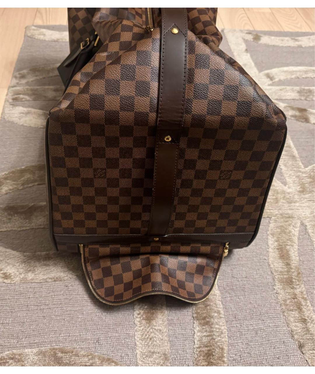 LOUIS VUITTON Коричневая кожаная дорожная/спортивная сумка, фото 6
