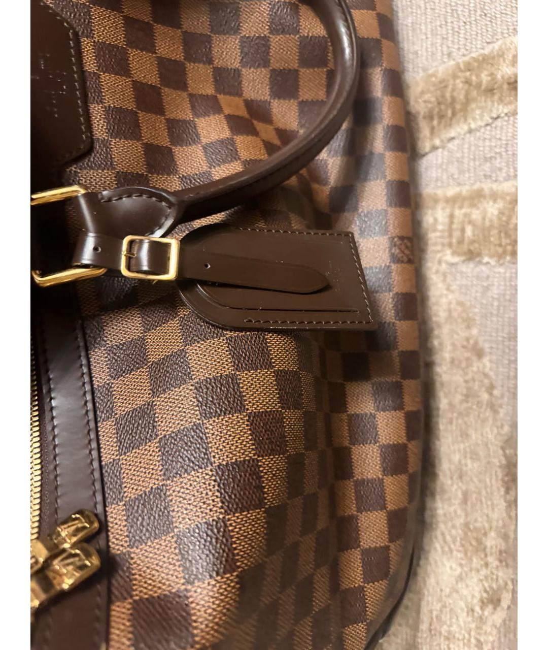 LOUIS VUITTON Коричневая кожаная дорожная/спортивная сумка, фото 5