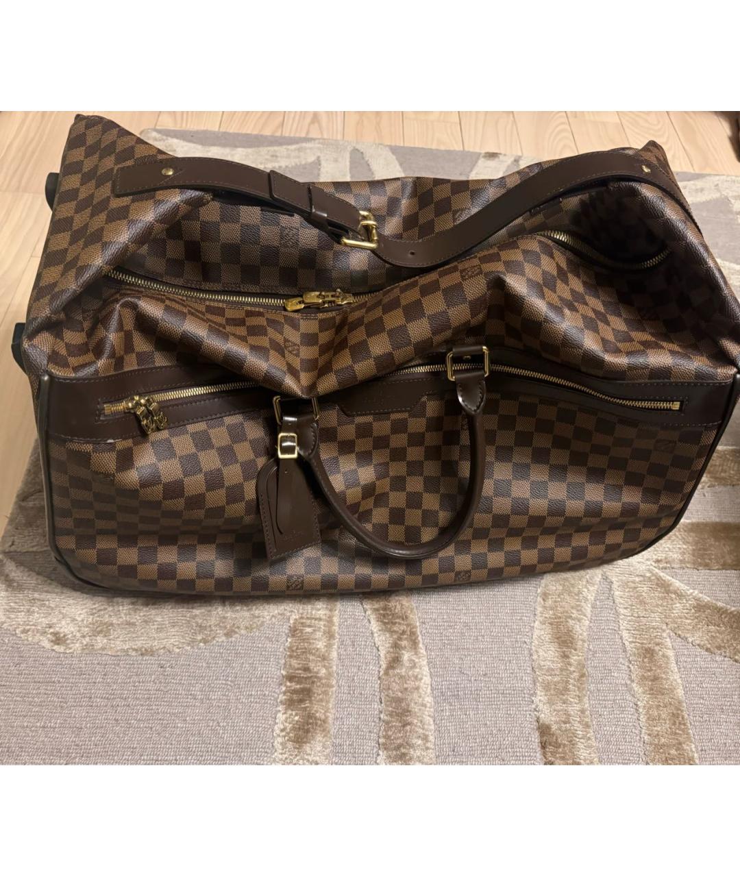 LOUIS VUITTON Коричневая кожаная дорожная/спортивная сумка, фото 2