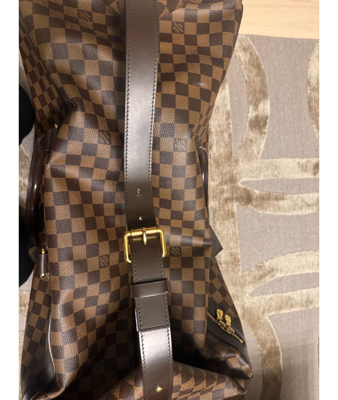 LOUIS VUITTON Коричневая кожаная дорожная/спортивная сумка, фото 3