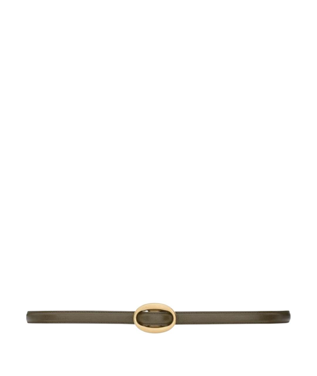 SAINT LAURENT Хаки кожаный ремень, фото 1