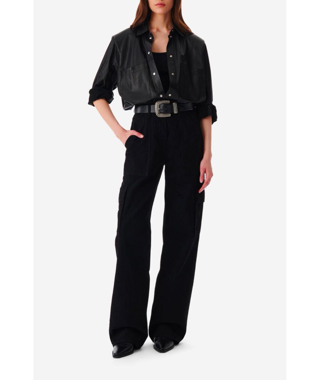 IRO Черная кожаная рубашка, фото 4