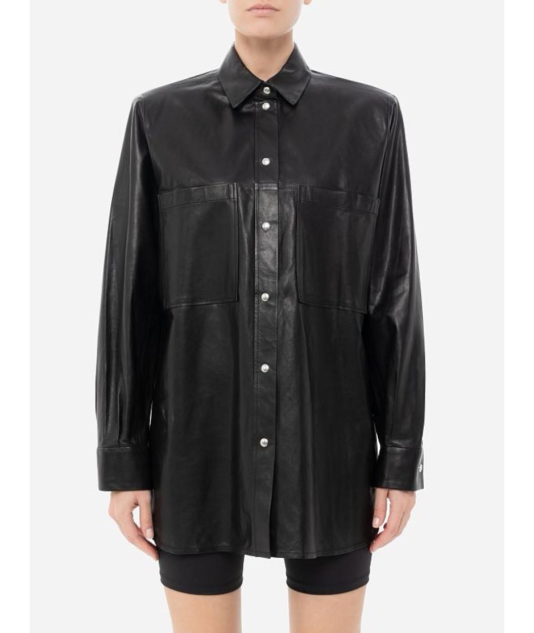 IRO Черная кожаная рубашка, фото 7