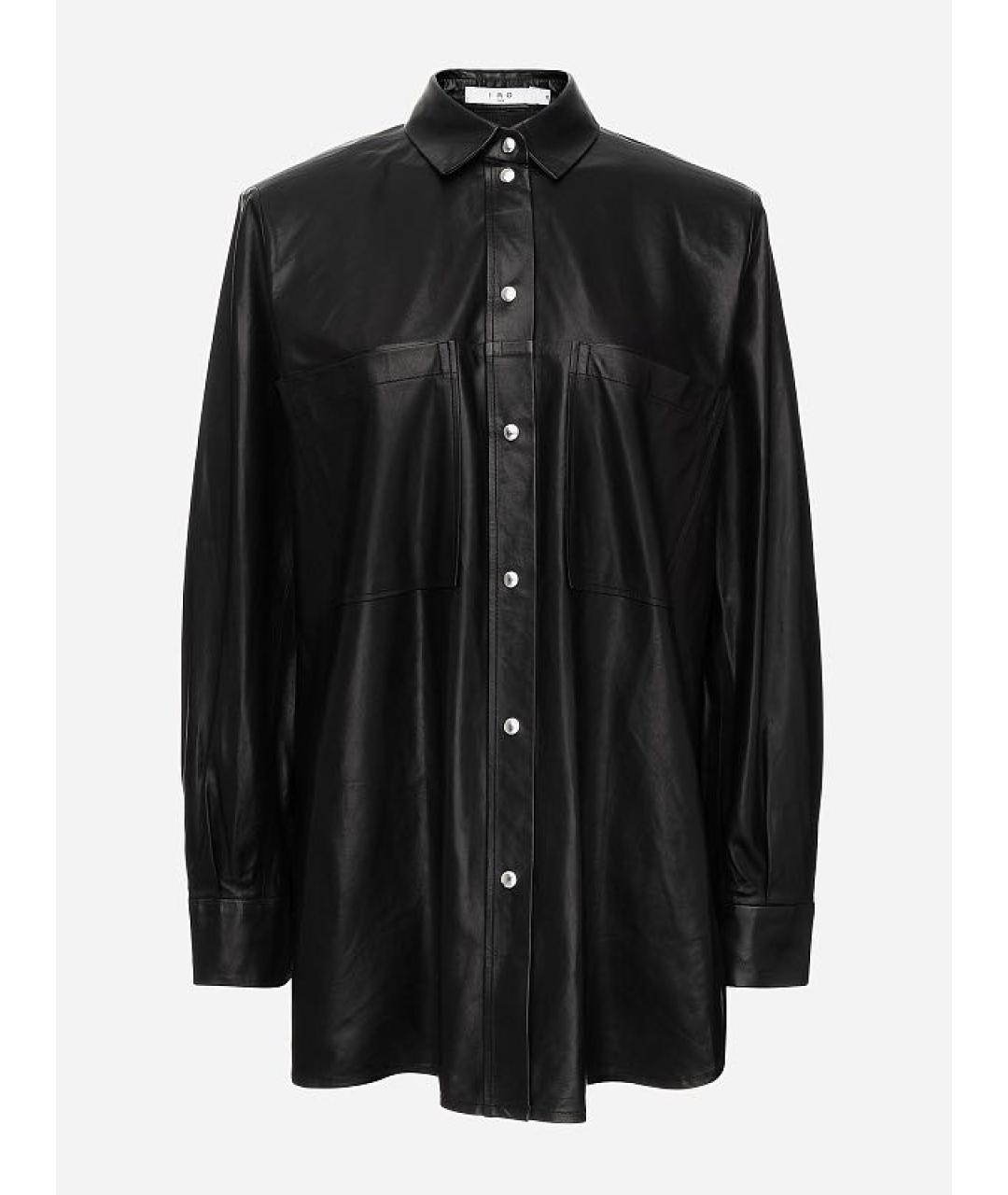 IRO Черная кожаная рубашка, фото 8