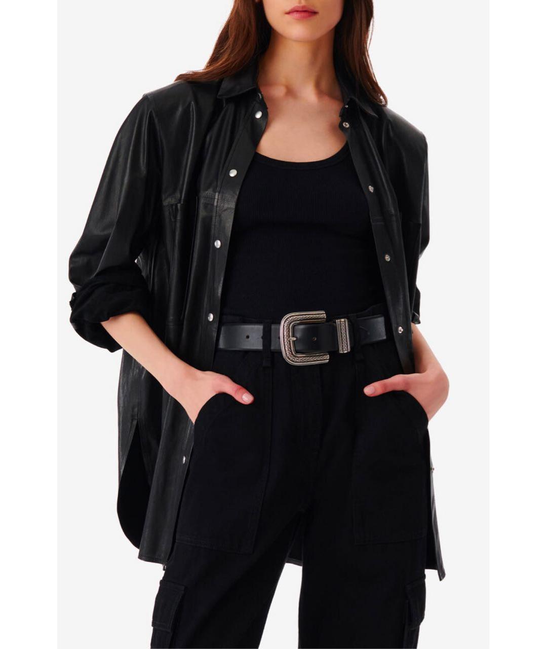 IRO Черная кожаная рубашка, фото 5