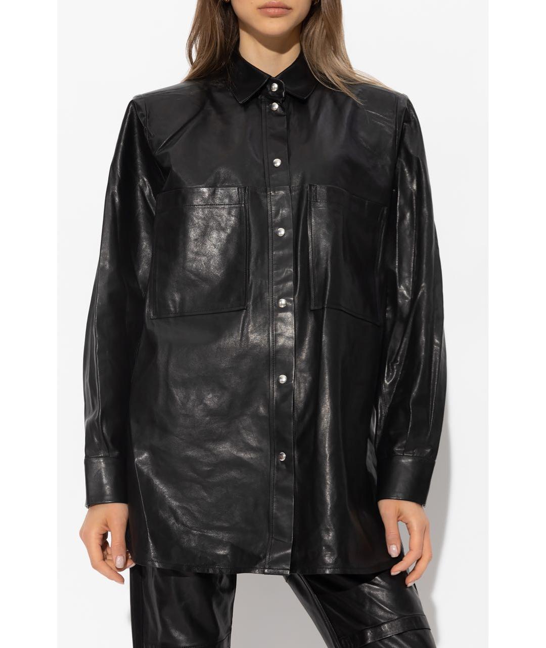IRO Черная кожаная рубашка, фото 2