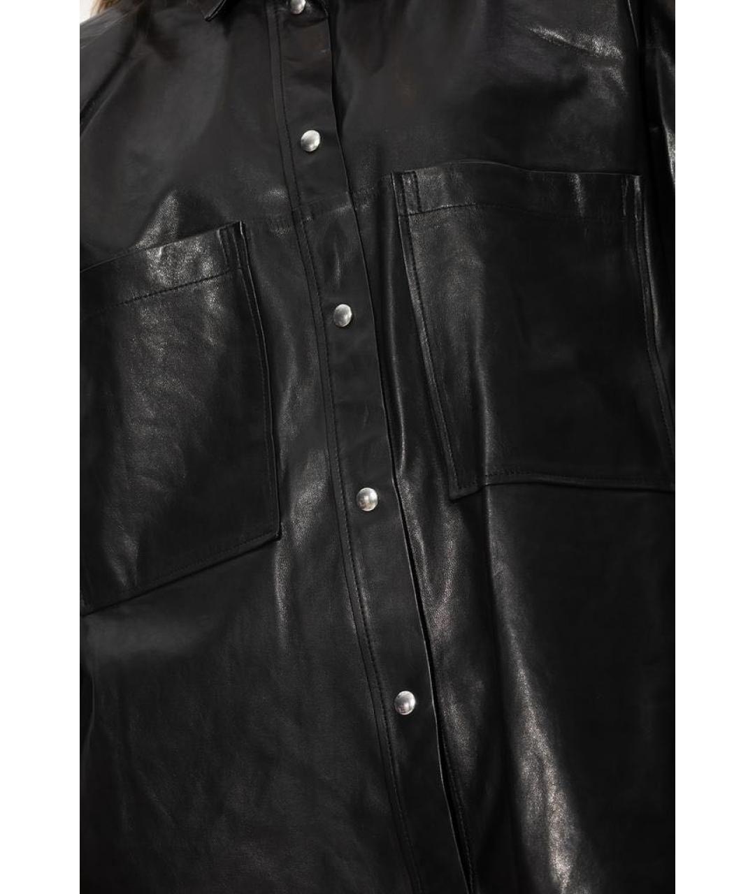 IRO Черная кожаная рубашка, фото 7