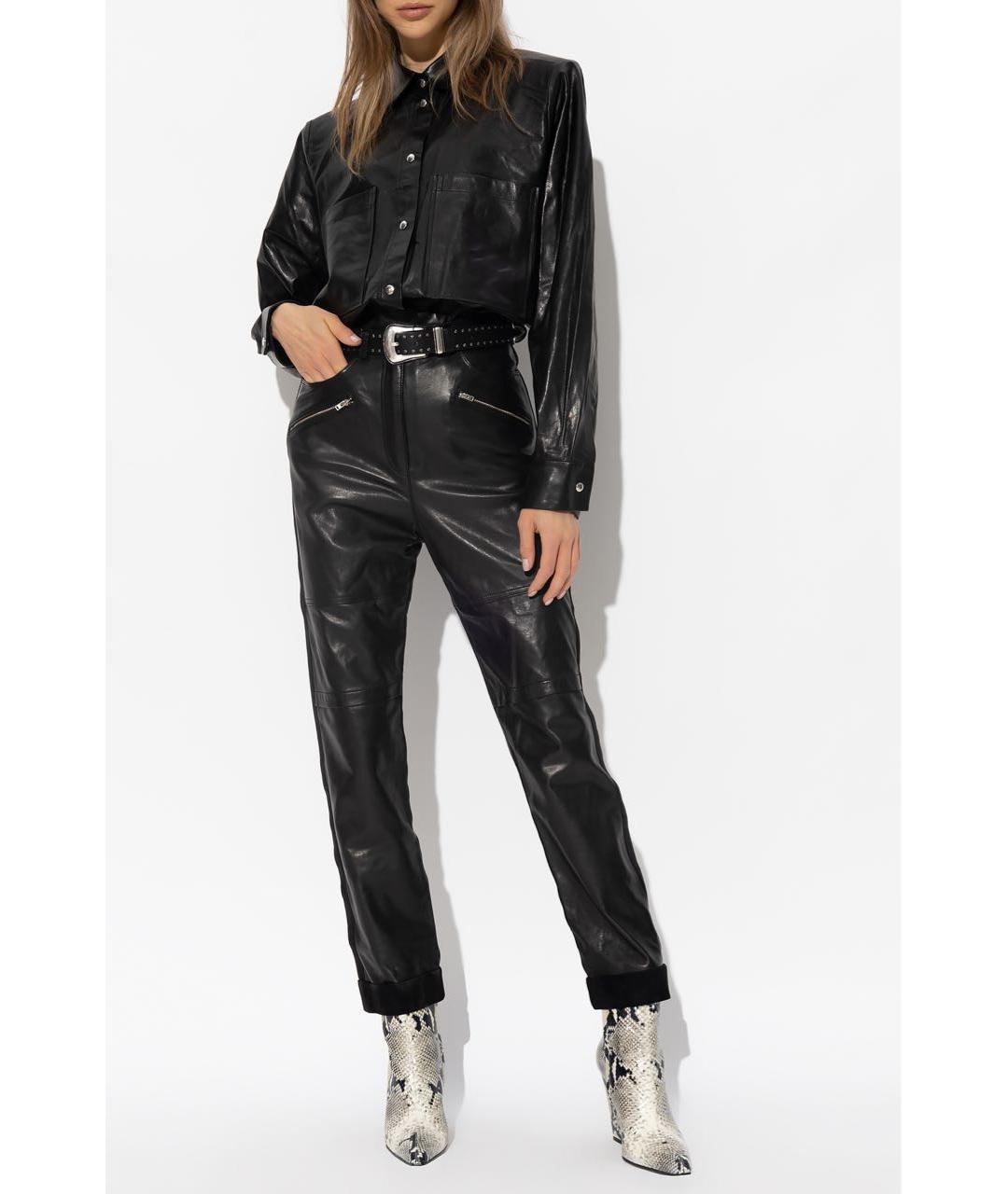 IRO Черная кожаная рубашка, фото 3