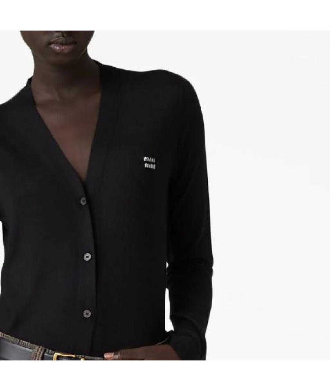 MIU MIU Черный кашемировый кардиган, фото 4