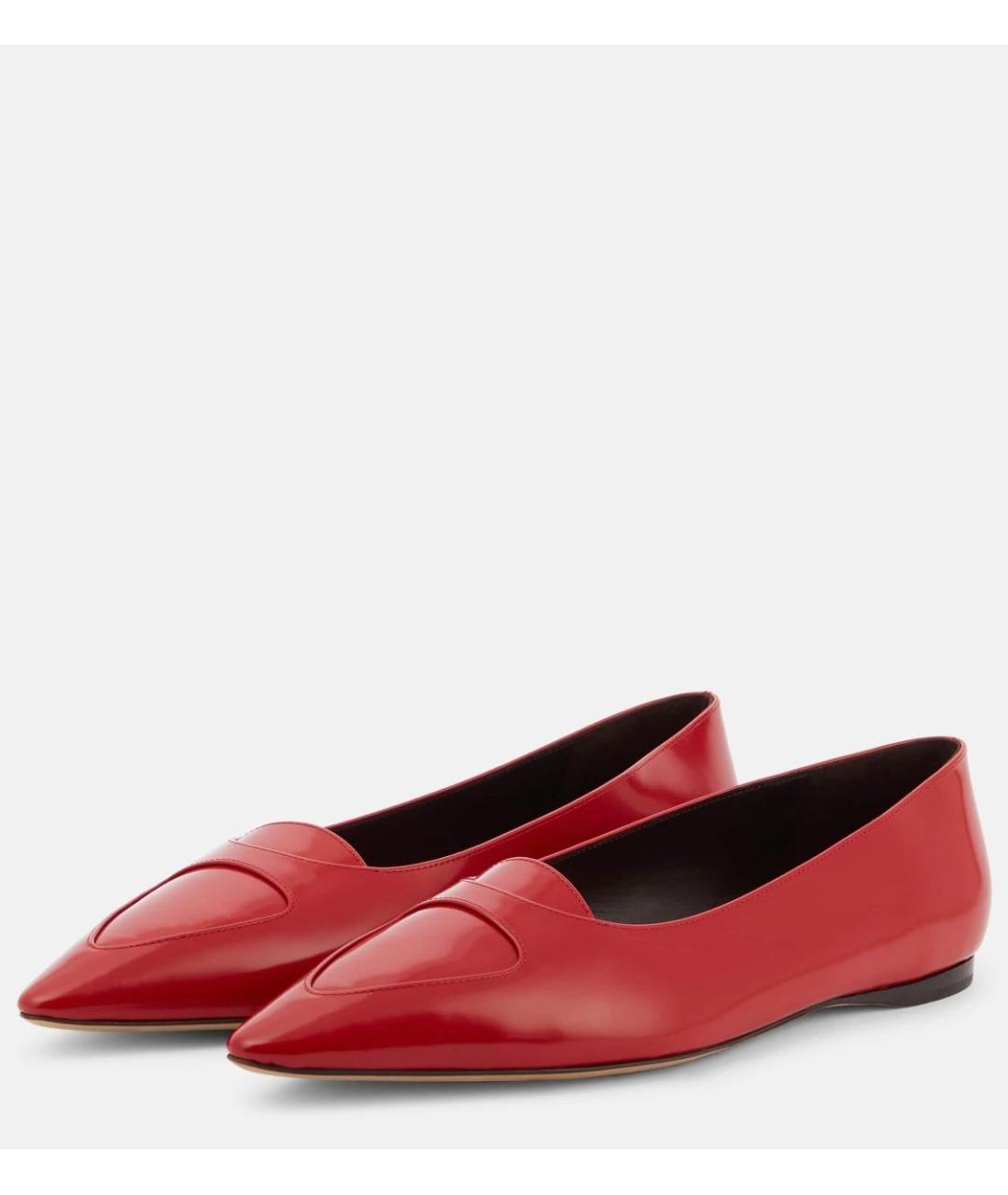 THE ROW Красные кожаные балетки, фото 7