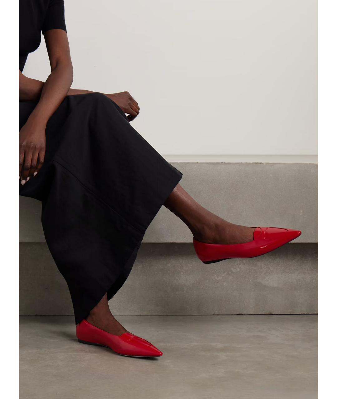 THE ROW Красные кожаные балетки, фото 2