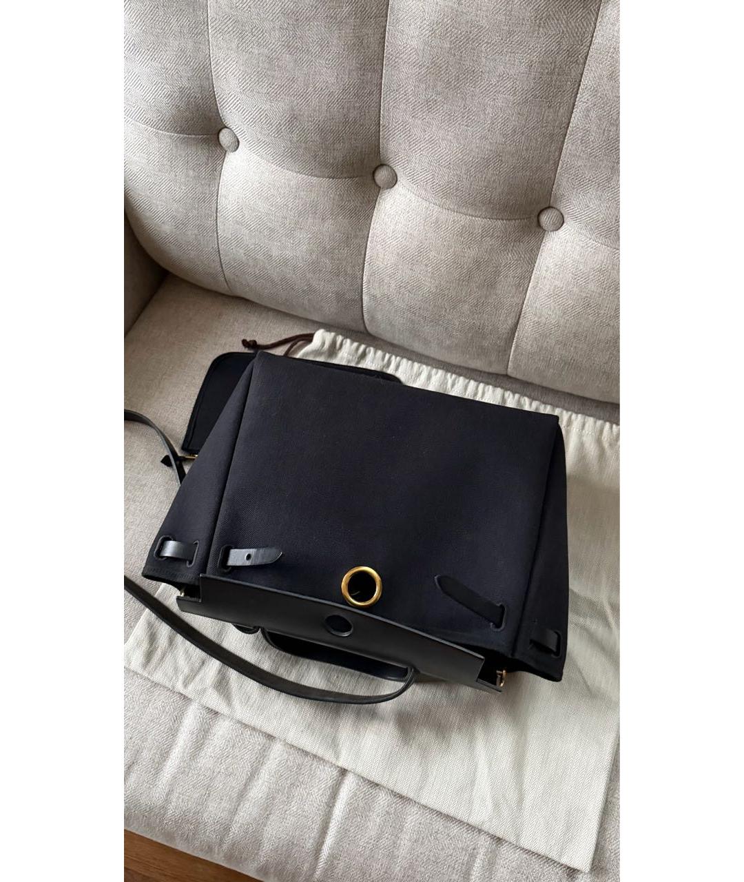 HERMES Черная тканевая сумка через плечо, фото 4