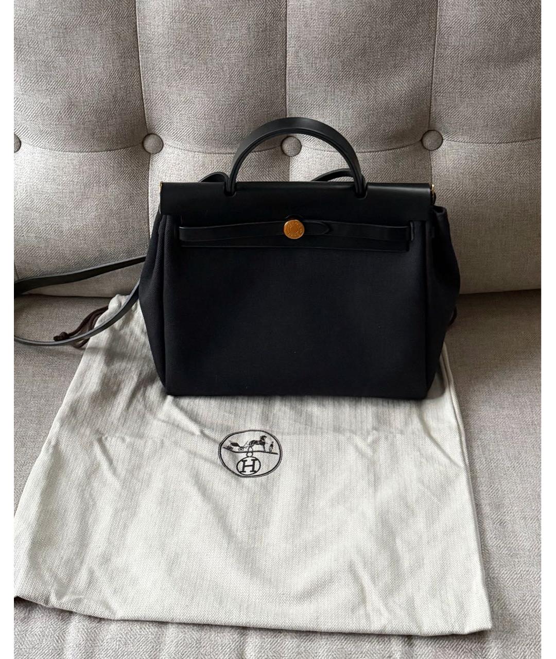 HERMES Черная тканевая сумка через плечо, фото 9