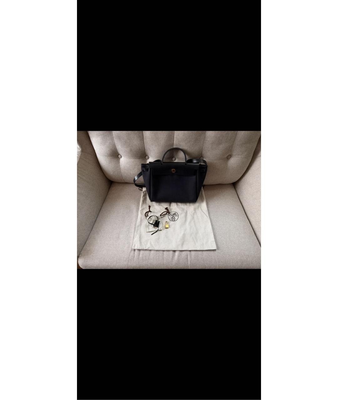 HERMES Черная тканевая сумка через плечо, фото 8