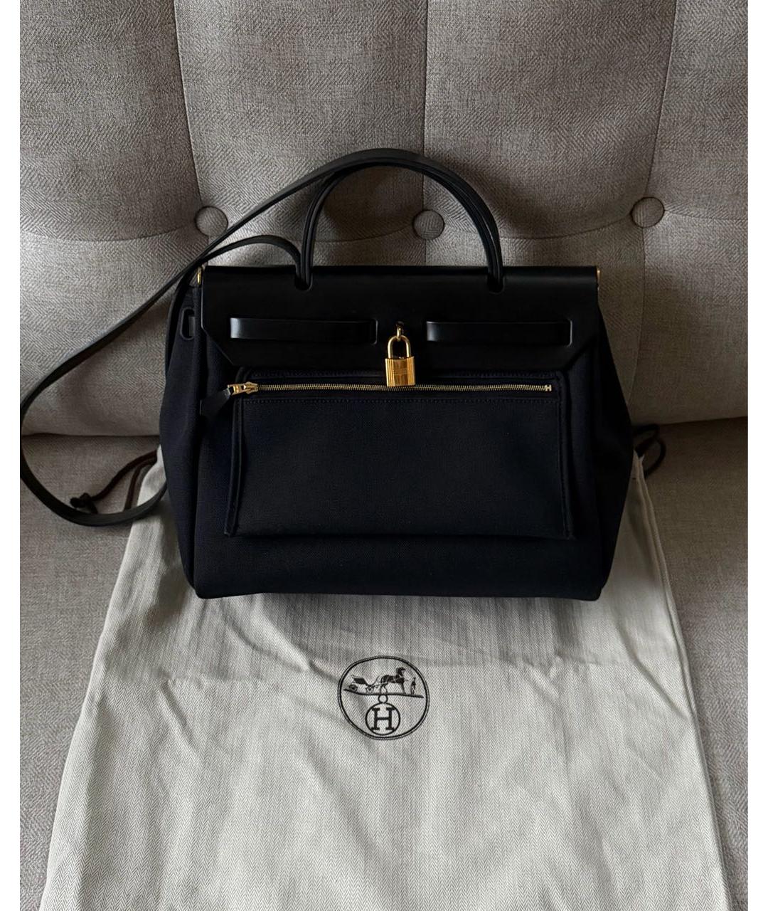 HERMES Черная тканевая сумка через плечо, фото 2