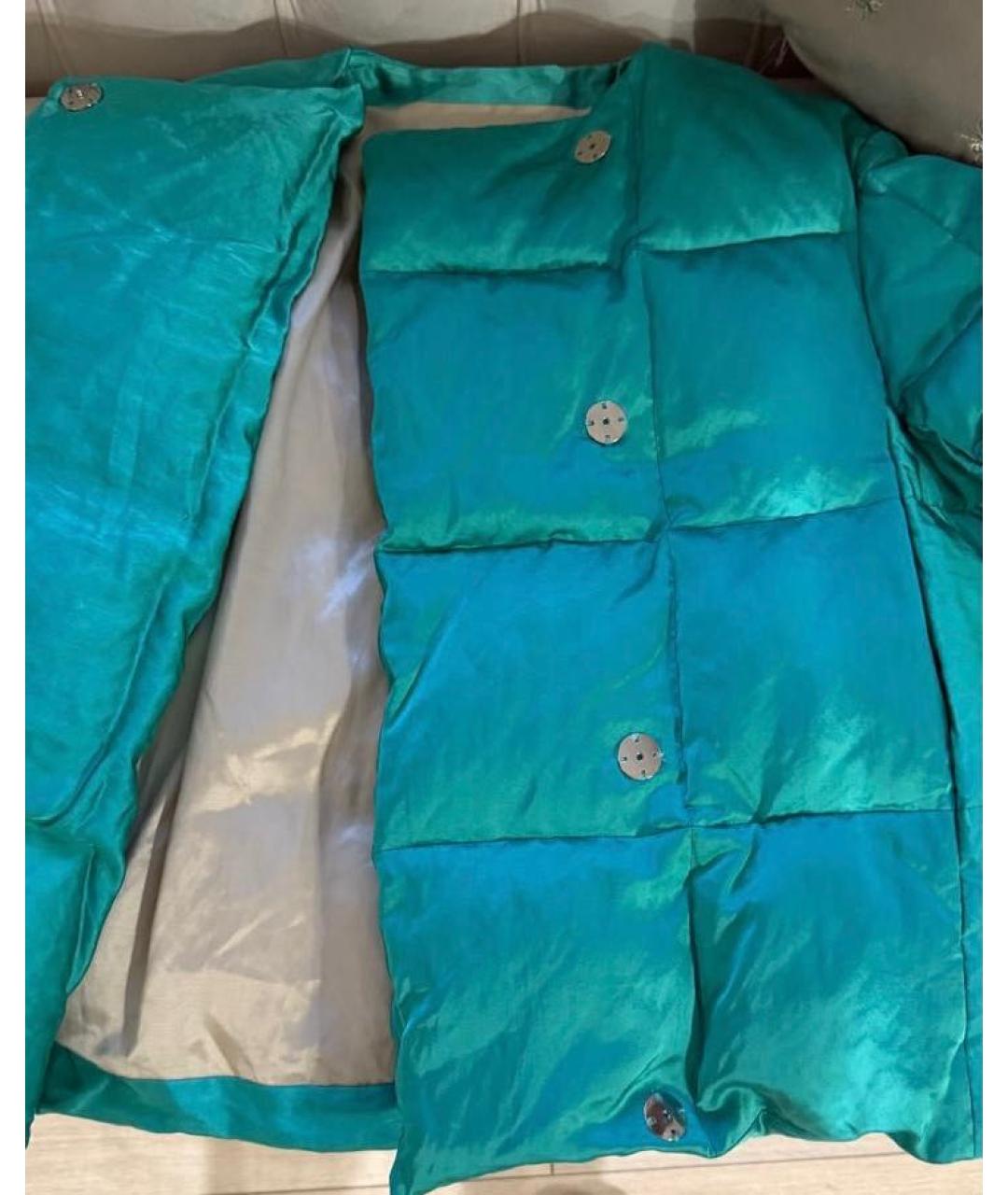 DRIES VAN NOTEN Бирюзовый вискозный пуховик, фото 7