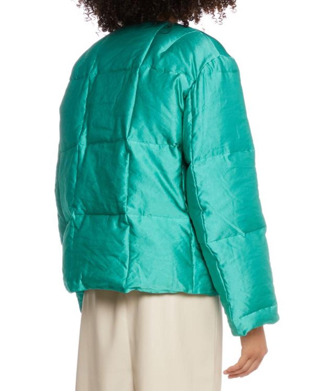 DRIES VAN NOTEN Бирюзовый вискозный пуховик, фото 3