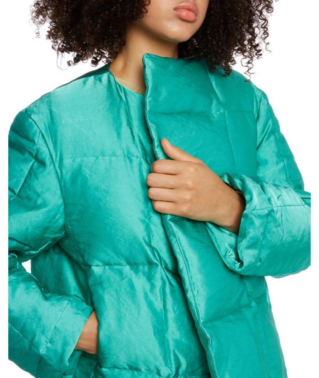 DRIES VAN NOTEN Бирюзовый вискозный пуховик, фото 2