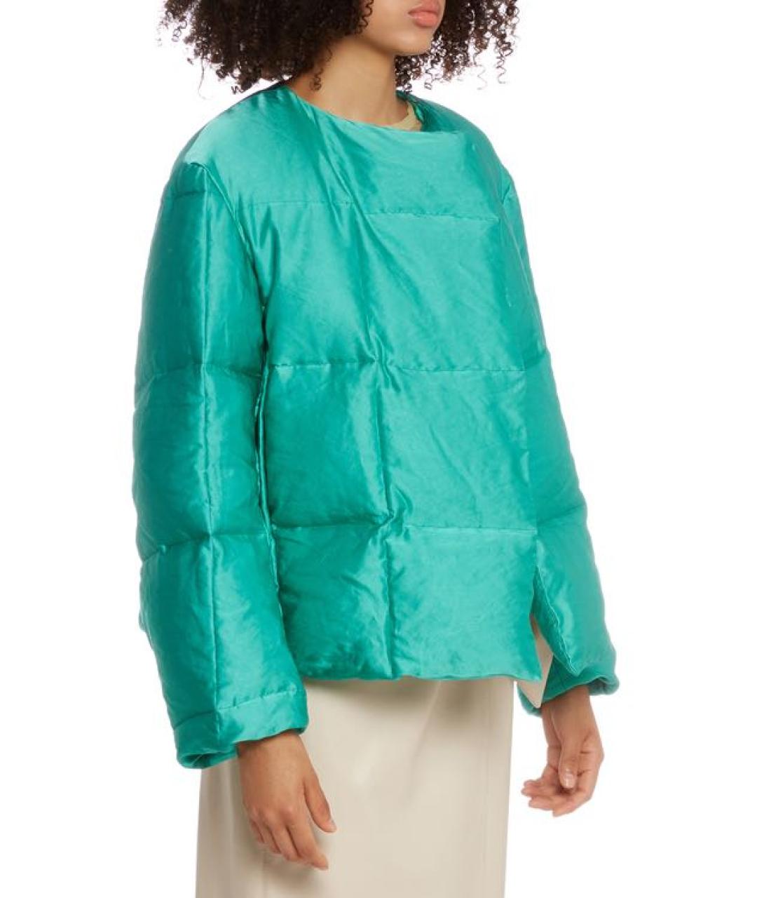 DRIES VAN NOTEN Бирюзовый вискозный пуховик, фото 4