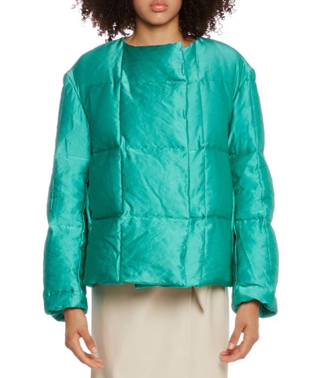 DRIES VAN NOTEN Бирюзовый вискозный пуховик, фото 5