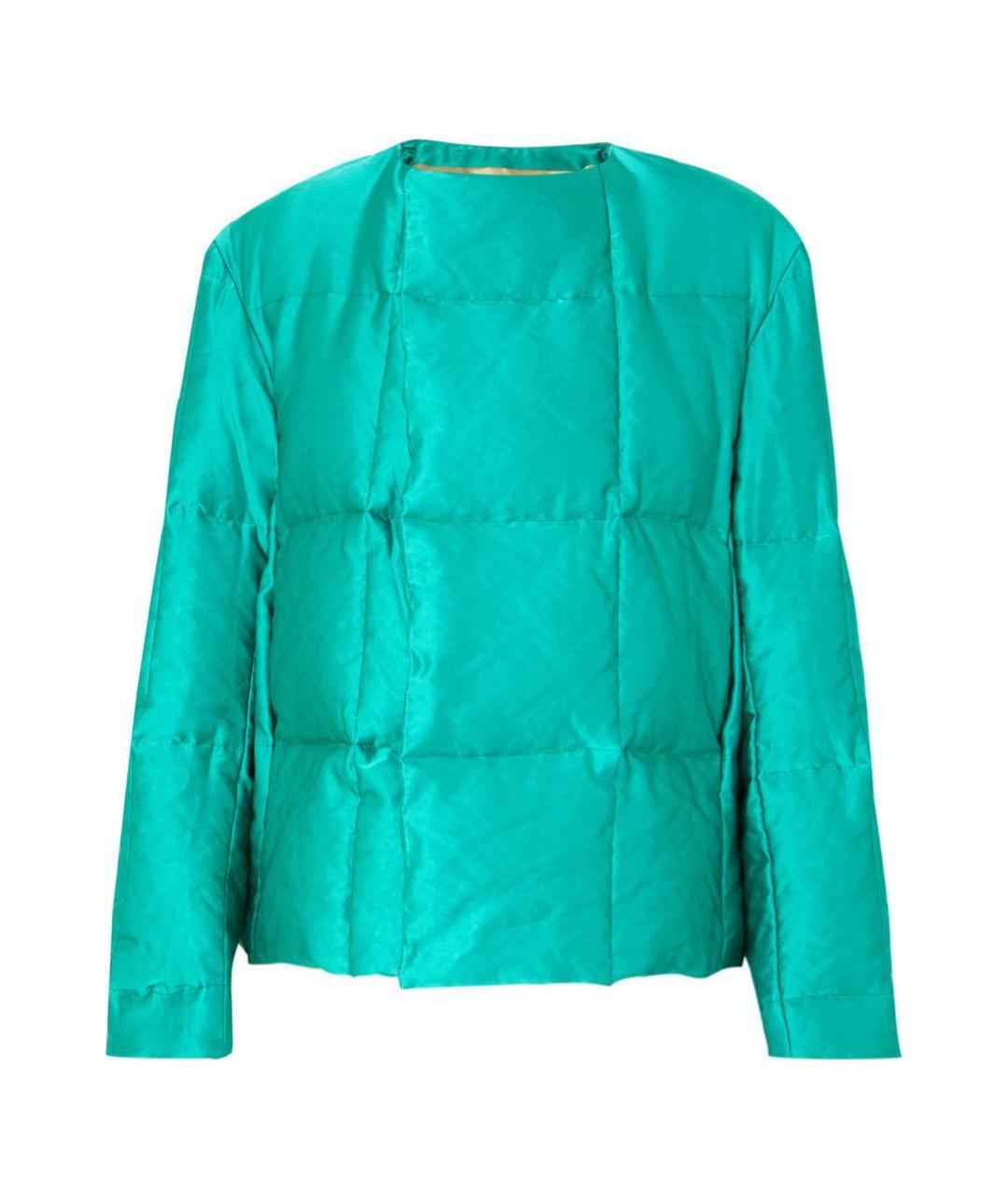 DRIES VAN NOTEN Бирюзовый вискозный пуховик, фото 1
