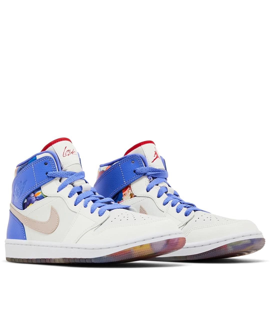 JORDAN Фиолетовые кожаные кроссовки, фото 2