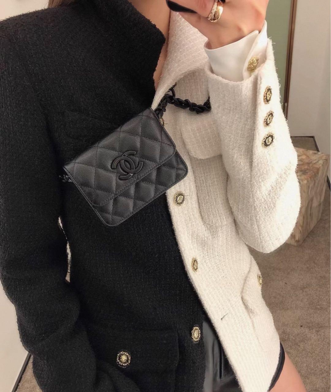 CHANEL Черная кожаная поясная сумка, фото 3