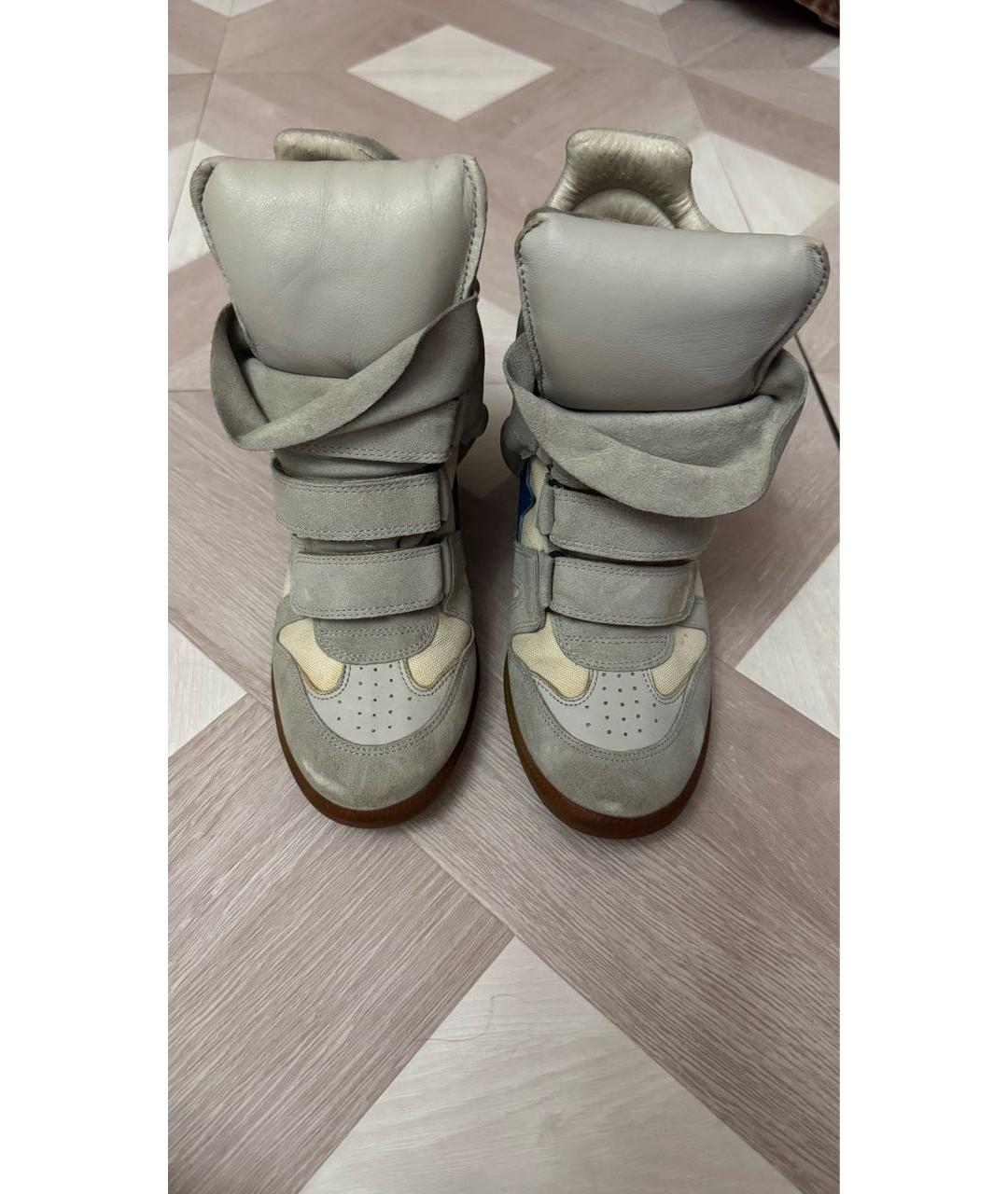 ISABEL MARANT Серые замшевые кроссовки, фото 2