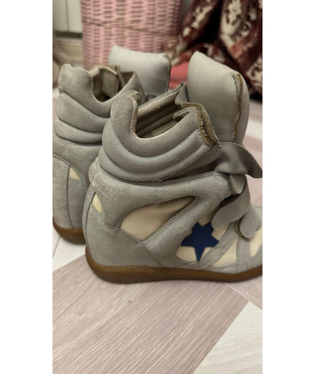 ISABEL MARANT Серые замшевые кроссовки, фото 4