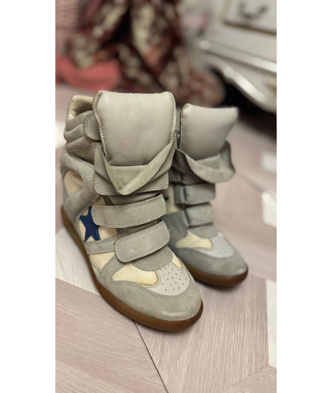 ISABEL MARANT Серые замшевые кроссовки, фото 3