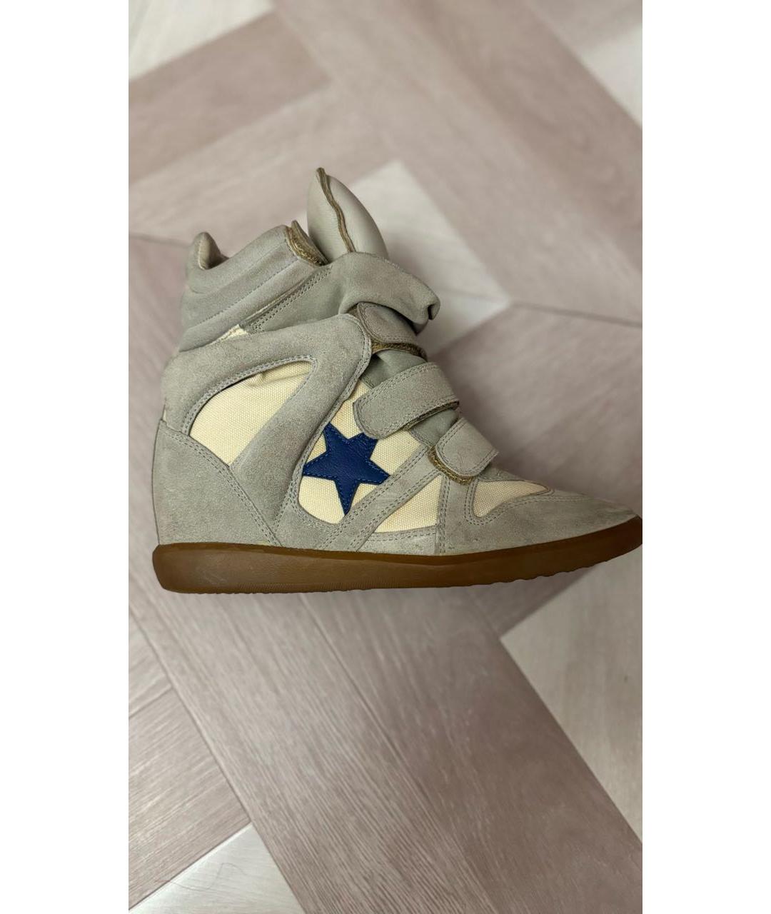 ISABEL MARANT Серые замшевые кроссовки, фото 7