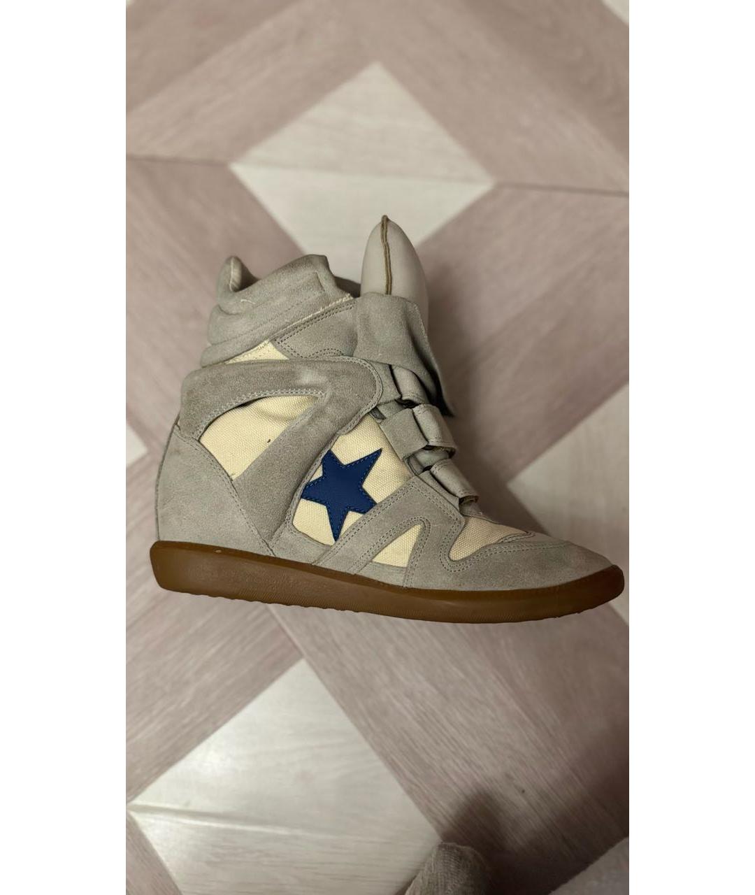 ISABEL MARANT Серые замшевые кроссовки, фото 6