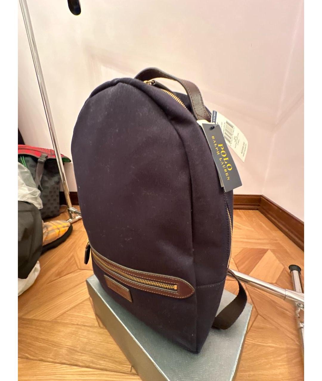 POLO RALPH LAUREN Темно-синий тканевый рюкзак, фото 2