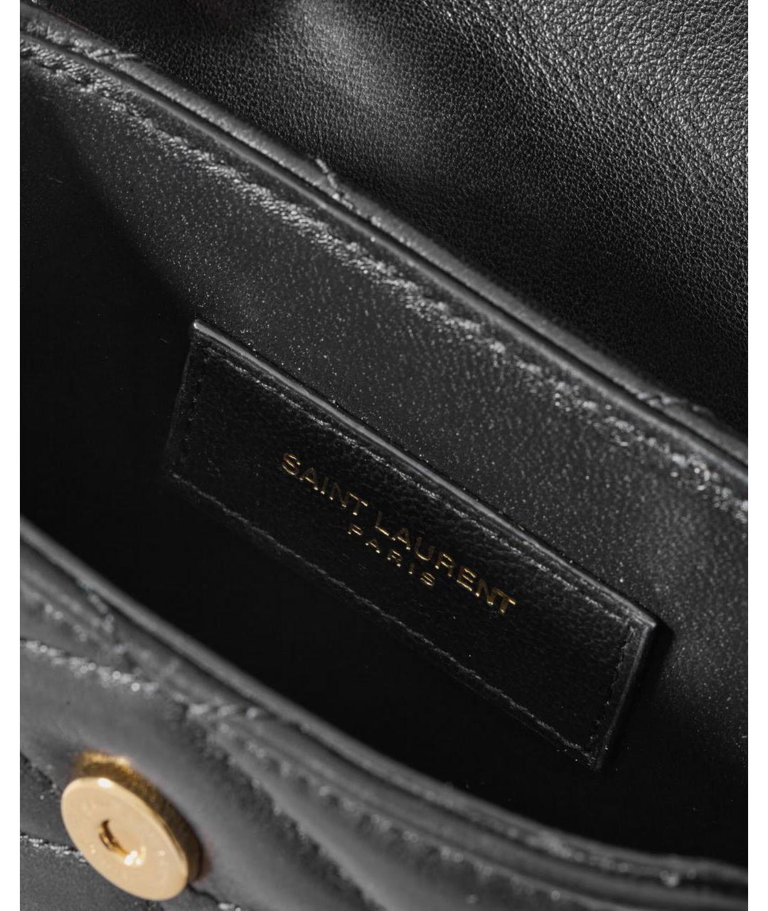 SAINT LAURENT Черный кожаный ремень, фото 3