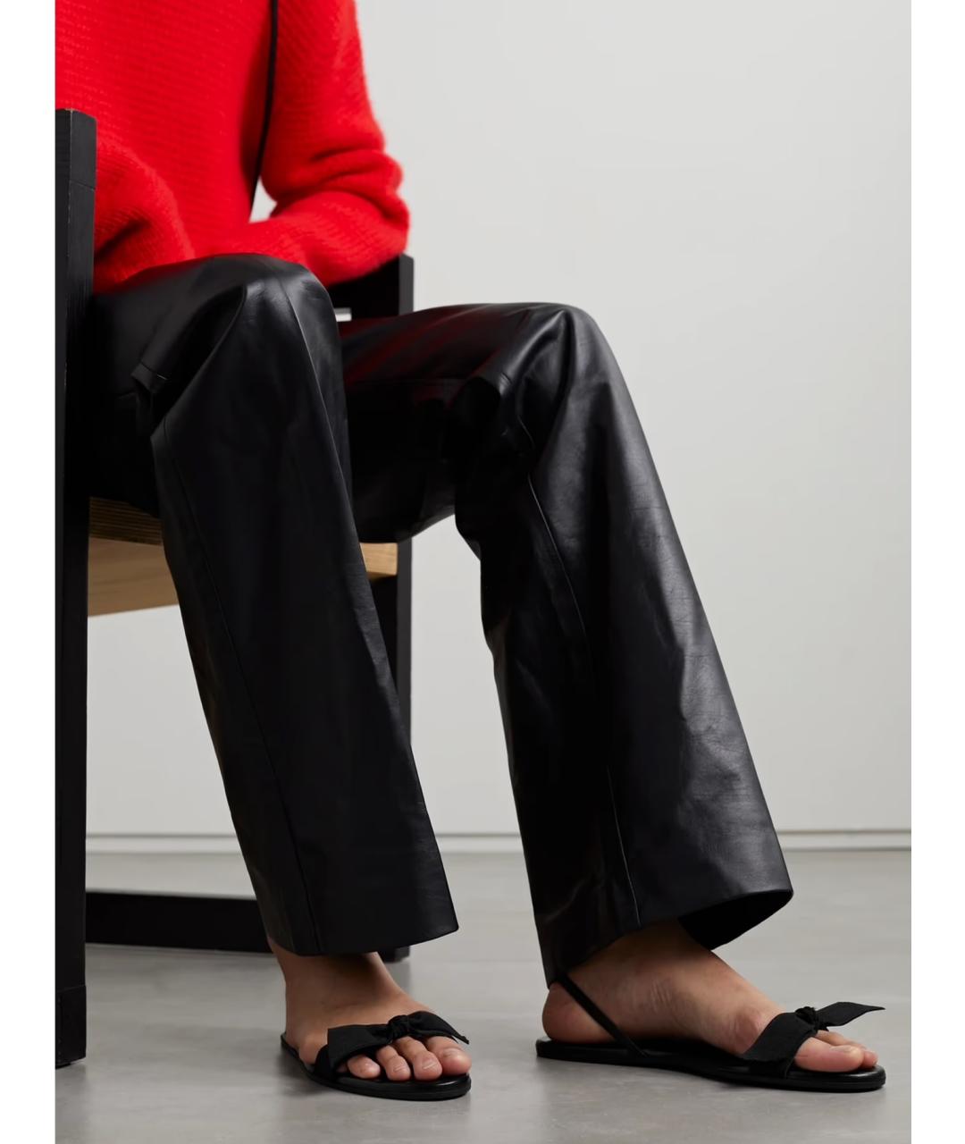 THE ROW Черные текстильные шлепанцы, фото 2