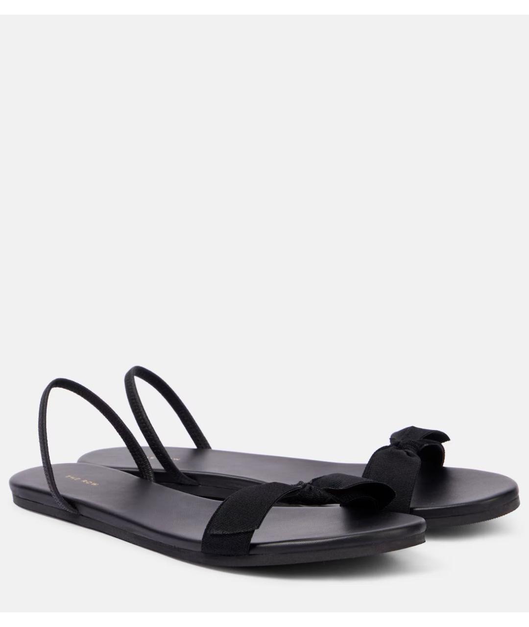 THE ROW Черные текстильные шлепанцы, фото 7