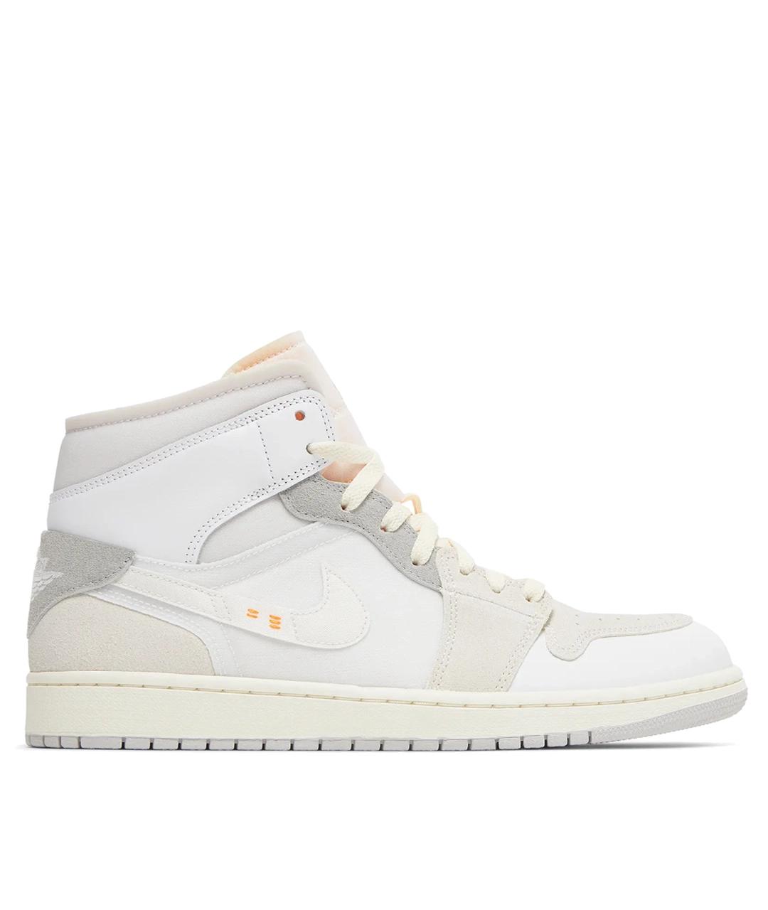 JORDAN Бежевые кожаные высокие кроссовки / кеды, фото 1