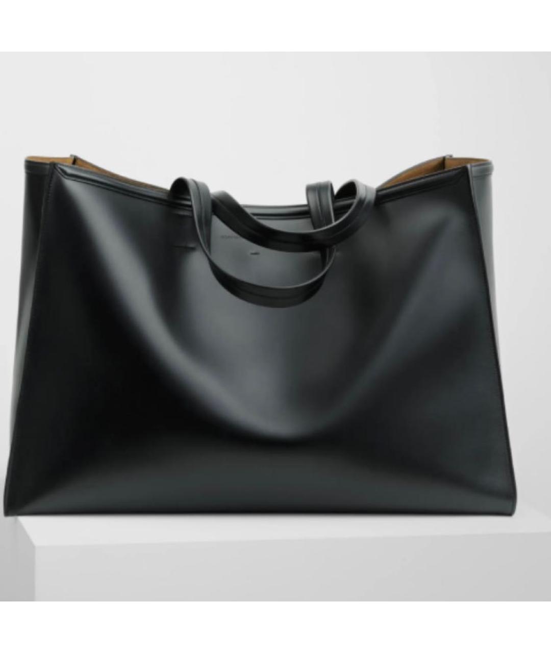 PHOEBE PHILO Черная кожаная сумка тоут, фото 7