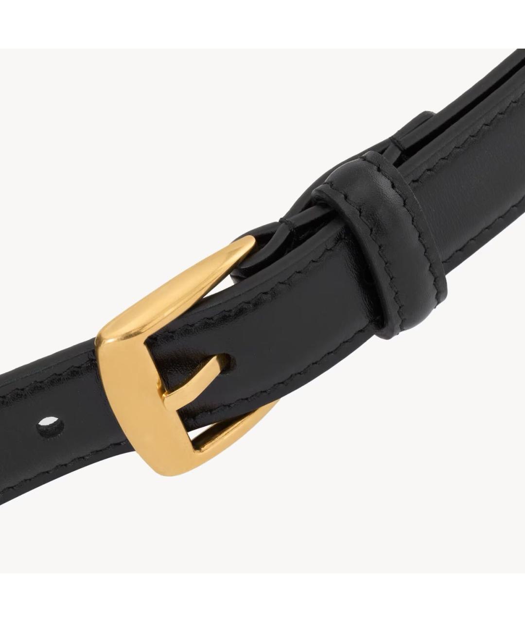 SAINT LAURENT Черный кожаный ремень, фото 3