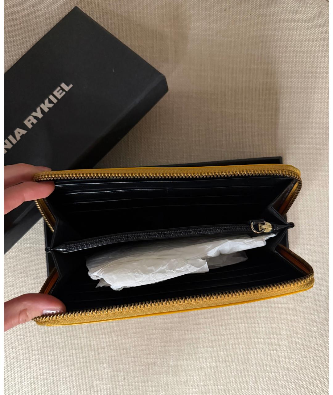 SONIA RYKIEL Горчичный кошелек из лакированной кожи, фото 4