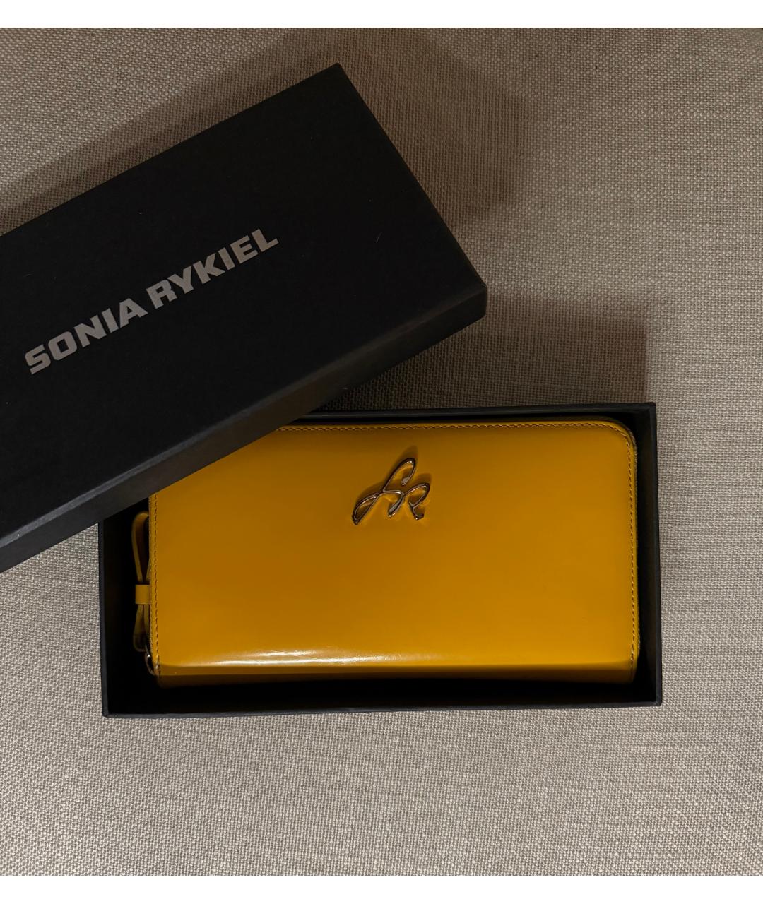 SONIA RYKIEL Горчичный кошелек из лакированной кожи, фото 2