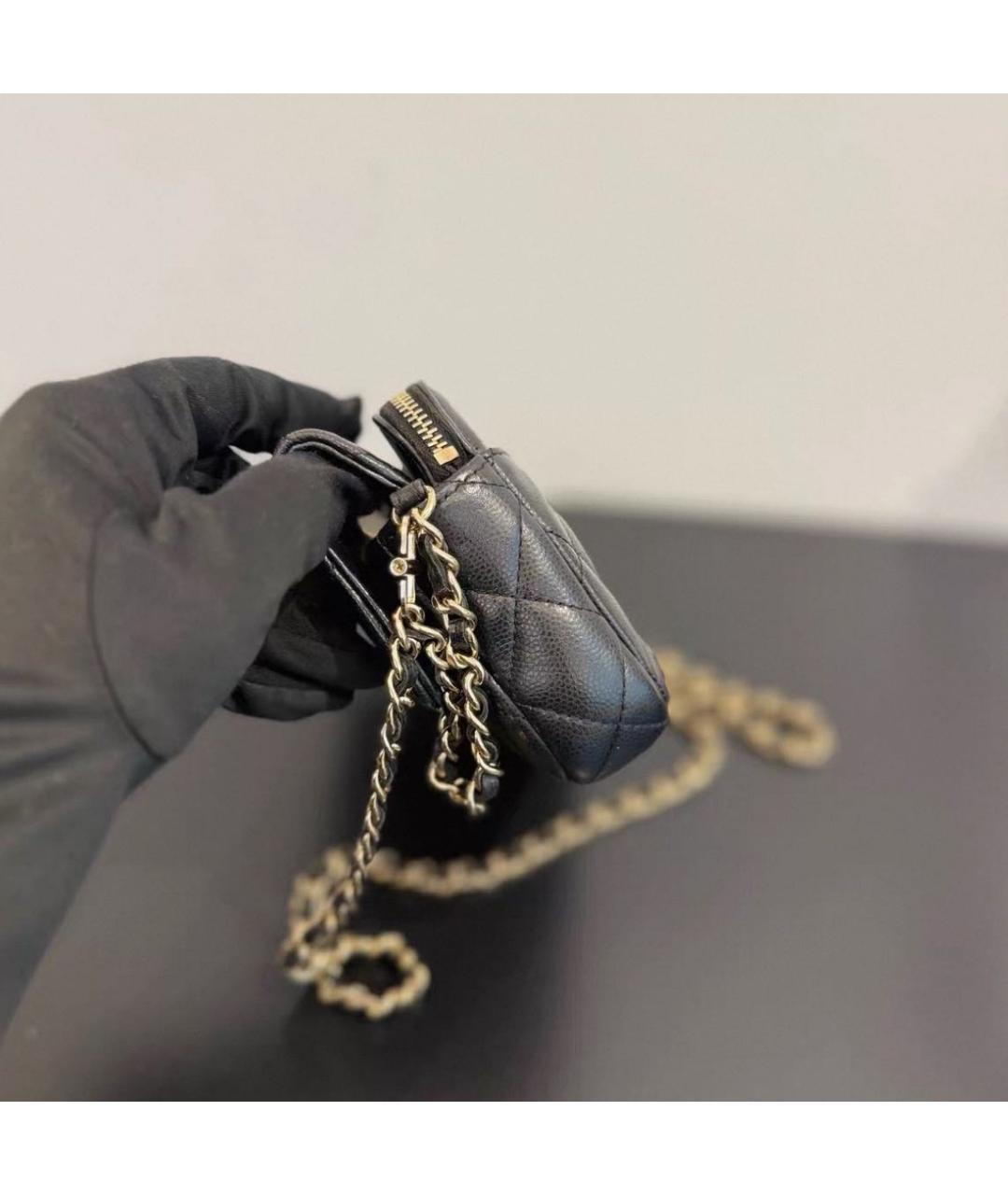 CHANEL Черная кожаная сумка через плечо, фото 6